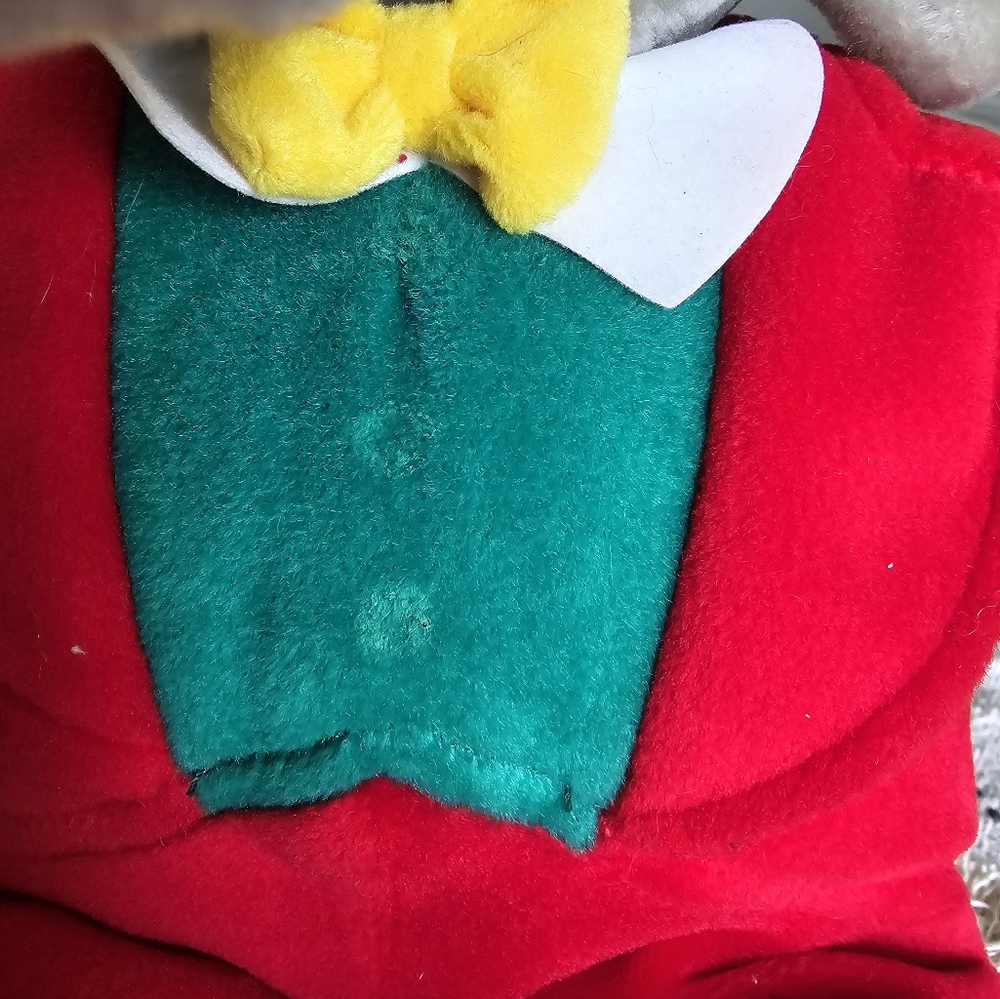 Vintage Macys 1988 Gund Babar the elephant king 14" Plush Red Suit Yellow Crown - Picture 5 of 7